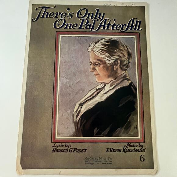 None and/or Unknown Other - There's Only One Pal After All Harold Frost 1920 Antique Sheet Music SV30-2
